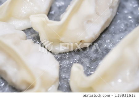 用冷凍餃子製作翅膀的圖片（照片素材） 119931612