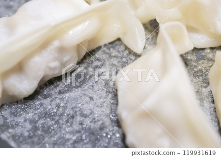 Image of wings being made from frozen dumplings (stock photo) Image of wings being made from frozen dumplings (stock photo) 119931619