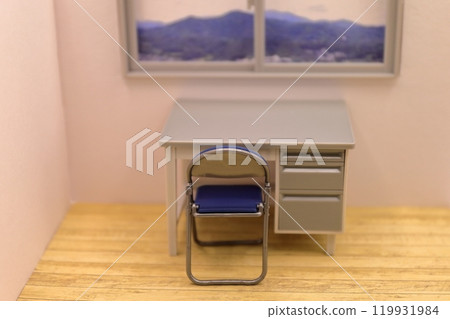 Image of a desk by the window Image of a desk by the window 119931984