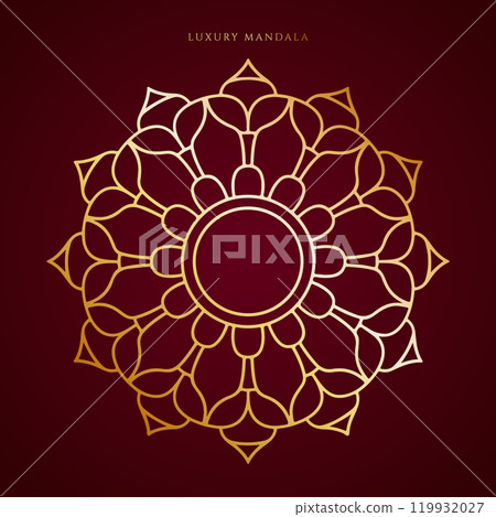 Luxury decorative mandala design in gold color Luxury decorative mandala design in gold color 119932027