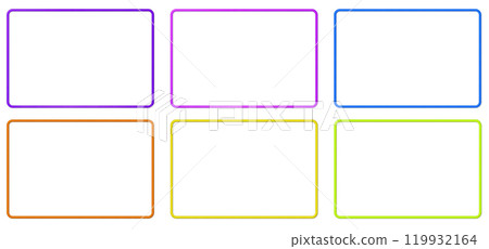 Set of 6 colored rounded and rectangular wireframes 119932164