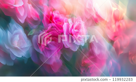 Soft pink and blue abstract floral background with blurred roses, creating dreamy atmosphere. Soft pink and blue abstract floral background with blurred roses, creating dreamy atmosphere. 119932283