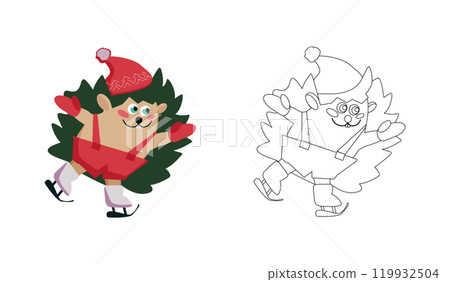 Coloring page Hedgehog on skates 119932504