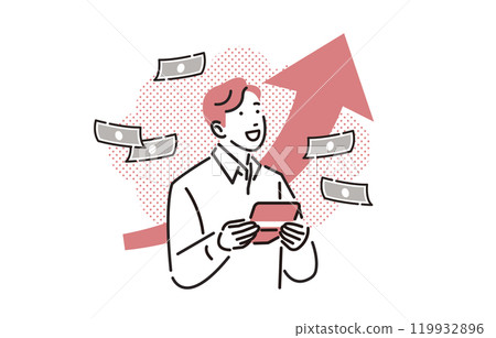 A man who is happy about his increased savings A man who is happy about his increased savings 119932896