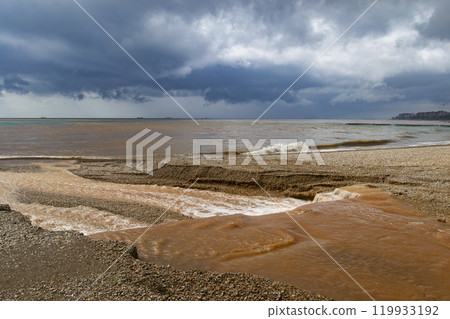 Valencia. Floods. Flooding Spain. Streets flooded by the torrential rains that have fallen. Valencia. Letur. SPAIN. 4 November 2024. Castellon. Tarragona. Castelldefels. Catalonia. Climate change 119933192