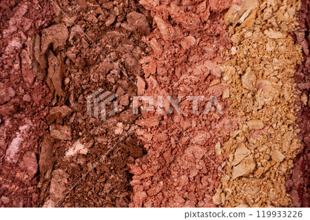 Macro texture of different shades of eyeshadow top view Macro texture of different shades of eyeshadow top view 119933226