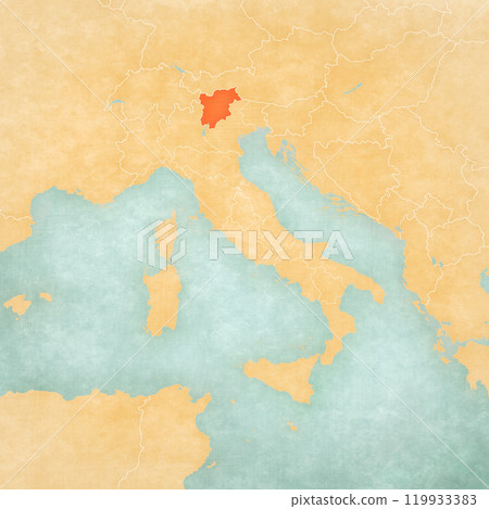 Map of Italy - Trentino-South Tyrol 119933383