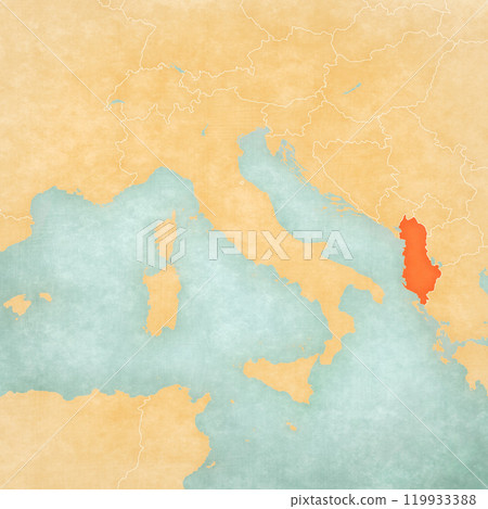 Map of Italian peninsula - Albania Map of Italian peninsula - Albania 119933388