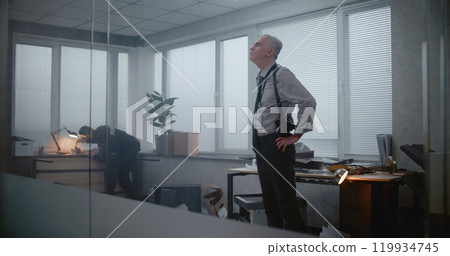 Office robbery or murder case: Investigation team at crime scene 119934745