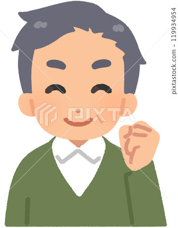 Elderly man doing a fist pump_smile Elderly man doing a fist pump_smile 119934954