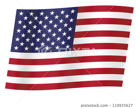Illustration of the American flag fluttering in the wind Illustration of the American flag fluttering in the wind 119935627