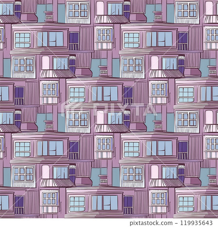 Repeated seamless window illustration material - Apartment 119935643