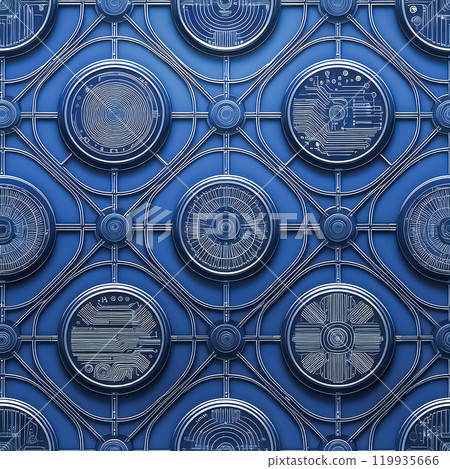 Repeated seamless illustration material - Blue 119935666
