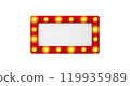 3D rendering, Realistic red Cinema sign mock up with light around, blank empty space, front view shot, isolated on white background. 119935989