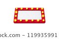 3D rendering, Realistic red Cinema sign mock up with light around, blank empty space, front bottom up view shot, isolated on white background. 119935991