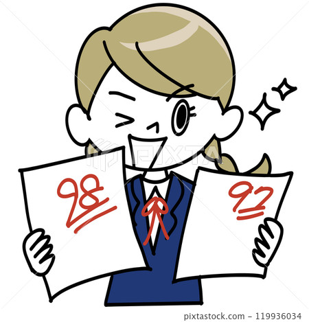 返回的測驗答案和女學生 119936034