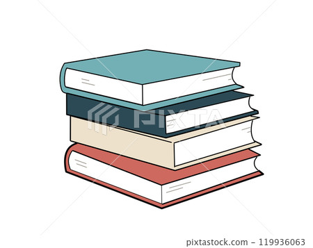 堆疊的書4本插畫素材 119936063