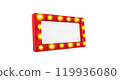 3D rendering, Realistic red Cinema sign mock up with light around, blank empty space, side view shot, isolated on white background. 119936080