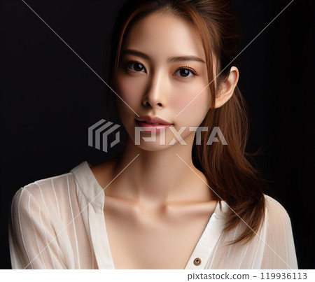 穿著白襯衫的美麗女人 119936113
