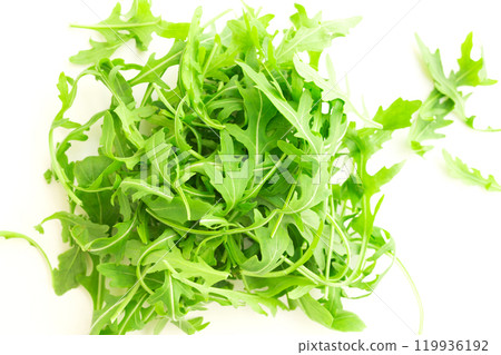 fresh farm arugula on a white background fresh farm arugula on a white background 119936192
