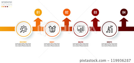 Timeline chart business infographic template. Timeline chart business infographic template. 119936287