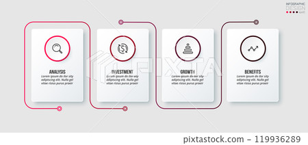 Timeline chart business infographic template. 119936289