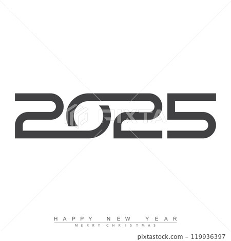Colorful 2025 New Year Greeting Card for Christmas and Holidays Vector 119936397
