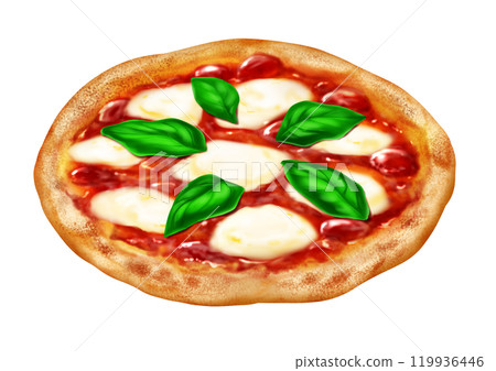 瑪格麗特披薩 義大利菜 馬蘇里拉起司 番茄醬 119936446