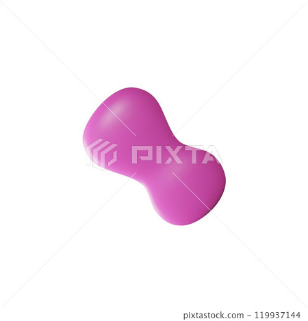 A 3D figure with unusual purple shapes made of plasticine on a white background A 3D figure with unusual purple shapes made of plasticine on a white background 119937144