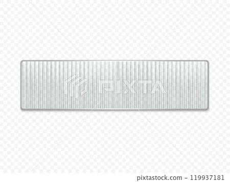 Vector illustration of rectangular corrugated glass with a corrugated surface on a transparent background Vector illustration of rectangular corrugated glass with a corrugated surface on a transparent background 119937181