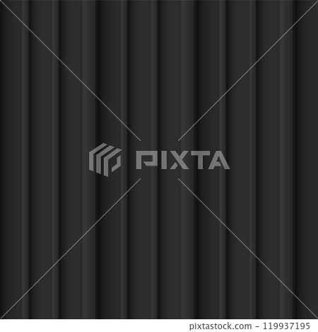 Vector background made of corrugated metal with rich texture of vertical black panels 119937195