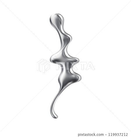 3d shape. Liquid drop with chrome effect. 3d shape. Liquid drop with chrome effect. 119937212