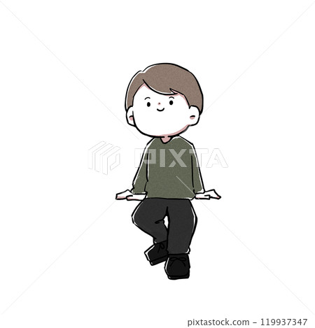 一個男人坐著的插圖 一個男人坐著的插圖 119937347