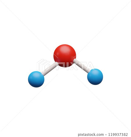 Vector graphics in the form of a molecule depicting the structure of an atom. 119937382