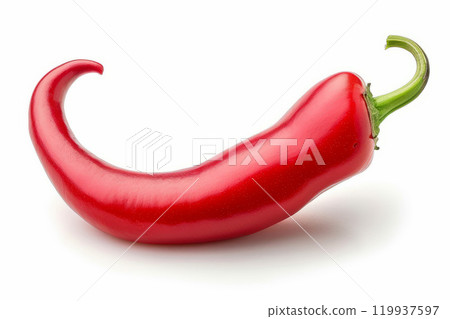 Fresh red chilli pepper isolated on white background. 119937597