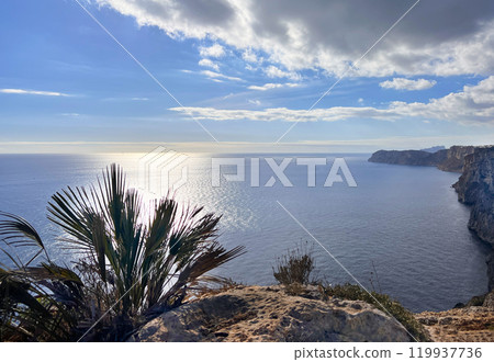 Beautiful view of the Mediterranean Sea from the top of the mountain Beautiful view of the Mediterranean Sea from the top of the mountain 119937736