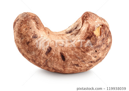 cashew nut with shell isolated on white background cashew nut with shell isolated on white background 119938039