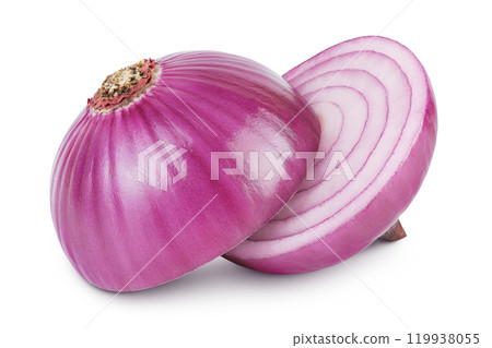 Red onion isolated on a white background 119938055