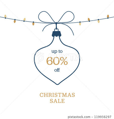 Christmas sale minimalist ornament design 119938297
