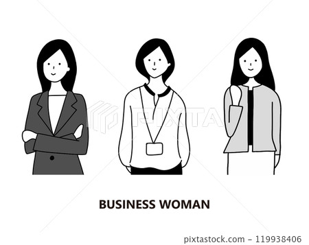 Business woman line drawing illustration Business woman line drawing illustration 119938406