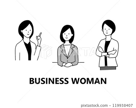 女商人線描 女商人線描 119938407