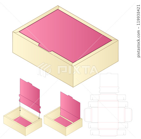 Box packaging die cut template design. 3d mock-up 119938421