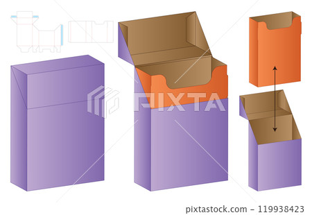 Box packaging die cut template design. 3d mock-up Box packaging die cut template design. 3d mock-up 119938423
