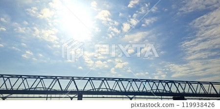 Iron bridge and sun 119938426