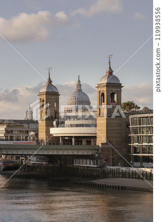 The Dome of St Paul's Cathedral and the Twin Towers of Cannon Street Railway Station. The Dome of St Paul's Cathedral and the Twin Towers of Cannon Street Railway Station. 119938556
