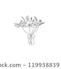 Simple bouquet line drawing material 119938839