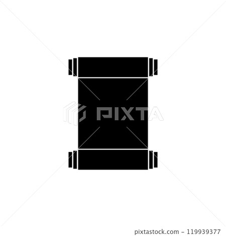 Minimalist black scroll icon, perfect for web design and user interfaces 119939377