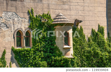 Beautiful Bojnice castle in Slovakia, Central Europe, UNESCO. Medieval architectural monument. 119939404