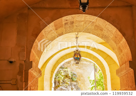 Bojnice, Slovakia -06.11.2022: Details of castle interior. Romantic castle with gothic and Renaissance elements built in 12th century. 119939532