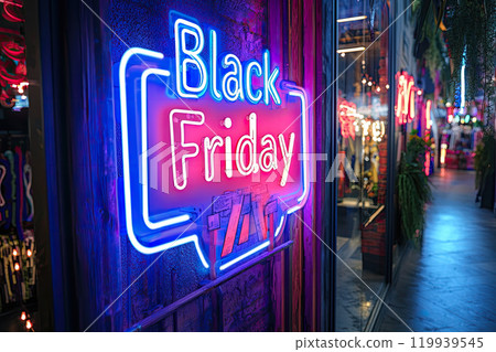 neon sign with the word black friday neon sign with the word black friday 119939545
